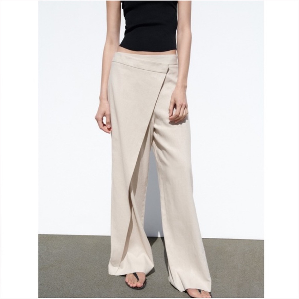 Zara Linen Blend Pareo Pants